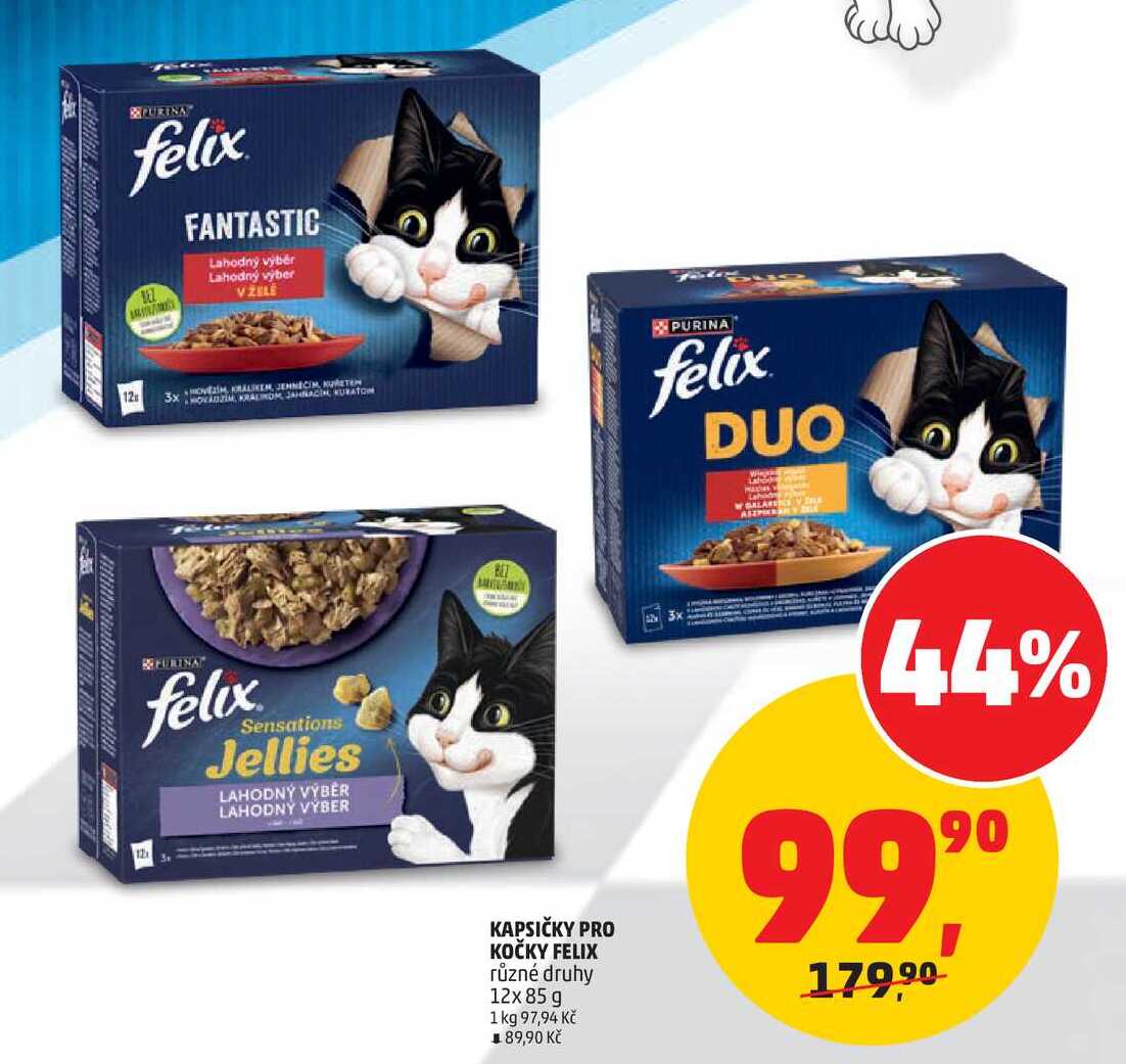 KAPSIČKY PRO KOČKY FELIX různé druhy, 12x85 g