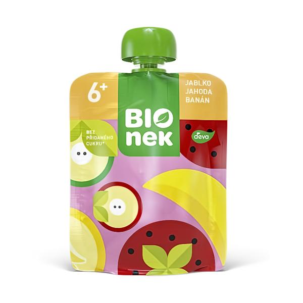 BIOnek Kapsička jablko, jahoda a banán