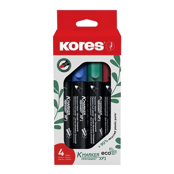Kores Permanentní popisovač Eco K-Marker, 4 barvy