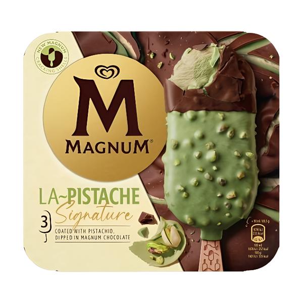 Magnum Signature La Pistache, nanuk s kousky pistácií a s čokoládovou polevou, 3 × 90 ml