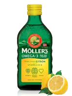 Möller’s Omega-3 rybí olej citrón, 250 ml