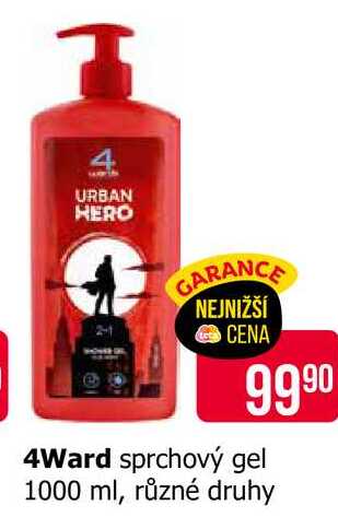 4Ward sprchový gel 1000 ml, různé druhy 