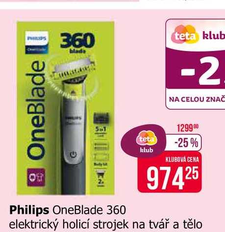 Philips OneBlade 360 elektrický holicí strojek na tvář a tělo