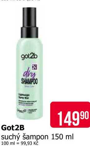 Got2B suchý šampon 150 ml