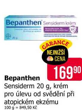Bepanthen Sensiderm 20 g, krém pro úlevu od svědění při atopickém ekzému