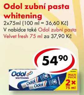 Odol zubní pasta whitening, 2x 75ml  