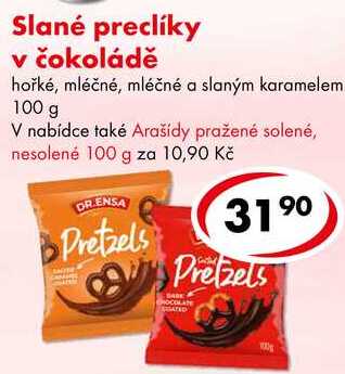 Slané preclíky v čokoládě, 100 g 