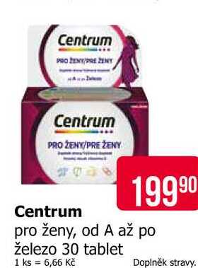 Centrum pro ženy, od A až po železo 30 tablet