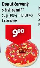 Donut červený s číslicemi, 56 g   