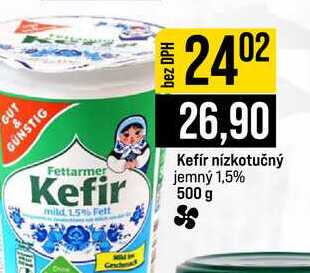 Kefír nízkotučný jemný 1,5% 500 g