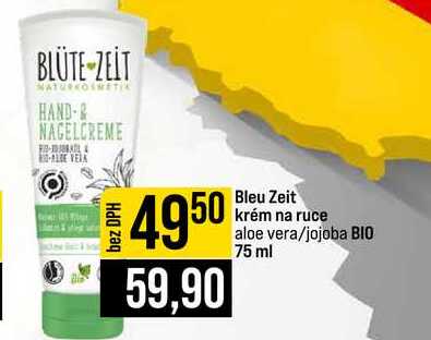 Bleu Zeit krém na ruce aloe vera jojoba BIO 75 ml 