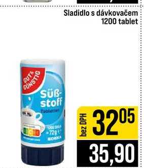 Sladidlo s dávkovačem 1200 tablet 