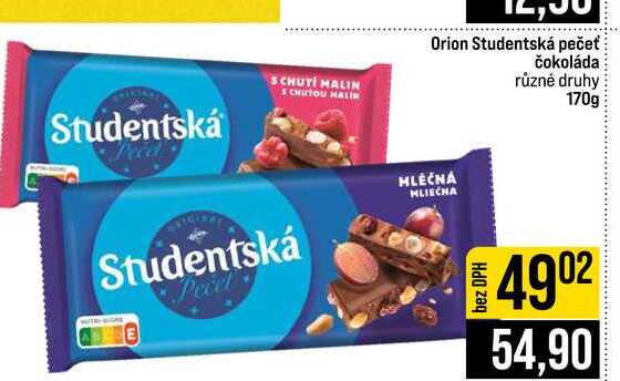 Orion Studentská pečeť čokoláda různé druhy 170g