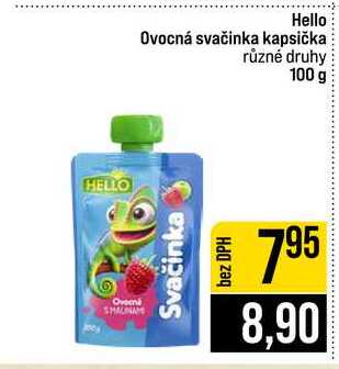Hello Ovocná svačinka kapsička různé druhy 100 g 