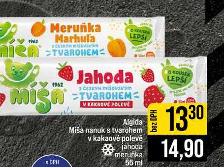 Algida Miša nanuk s tvarohem v kakaové polevě jahoda meruňka 55 ml