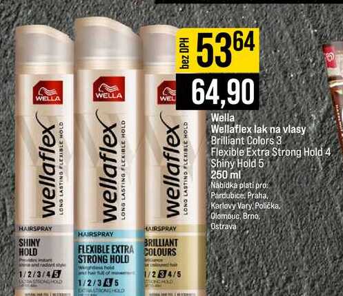 Wella Wellaflex lak na vlasy Brilliant Colors 3 Flexible Extra Strong Hold 4 Shiny Hold 5 250 ml
