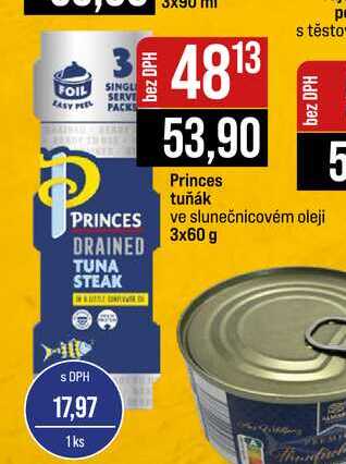 Princes tuňák ve slunečnicovém oleji 3x60 g
