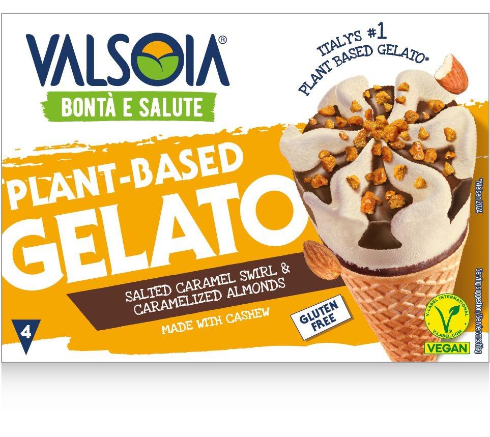 Valsoia Kešu kornouty slaný karamel, 480 ml