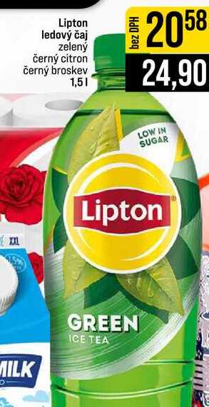 Lipton ledový čaj zelený černý citron černý broskev 1,5l
