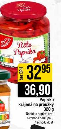 Paprika krájená na proužky 320 g 