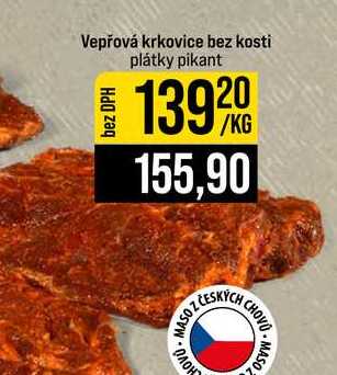 Vepřová krkovice bez kosti plátky pikant 1kg
