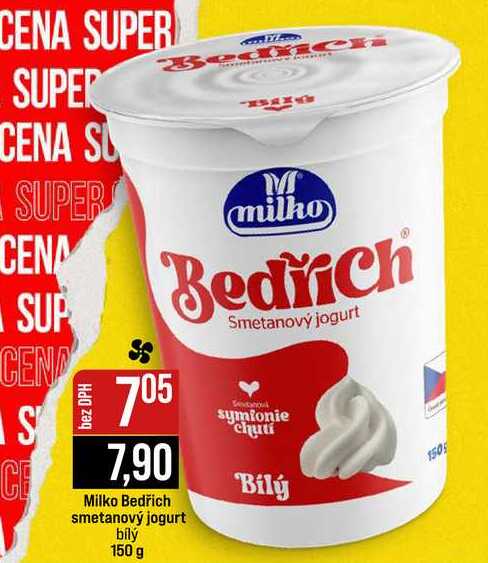 Milko Bedřich smetanový jogurt bílý 150 g 
