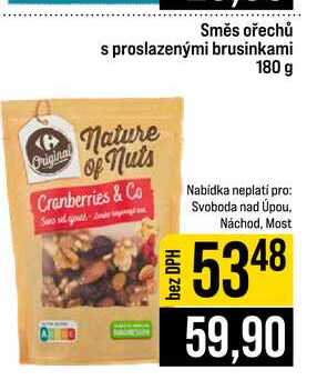 Směs ořechů s proslazenými brusinkami 180 g