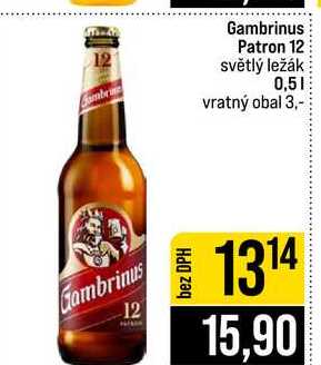 Gambrinus Patron 12 světlý ležák 0,5l