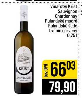 Vinařství Krist Sauvignon S Chardonnay Rulandské modré Rulandské šedé Tramín červený 0,75l