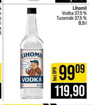 Lihomil Vodka 37,5% Tuzemák 37,5% 0,5l