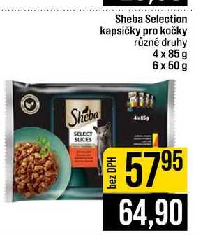 Sheba Selection kapsičky pro kočky různé druhy 4 x 85 g 6 x 50g