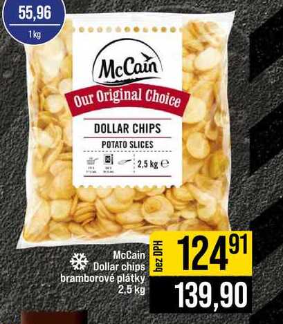 McCain Dollar chips bramborové plátky 2,5 kg