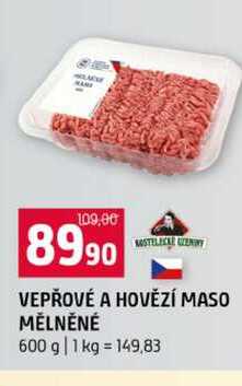 VEPŘOVÉ A HOVĚZÍ MASO MĚLNĚNÉ 600 g