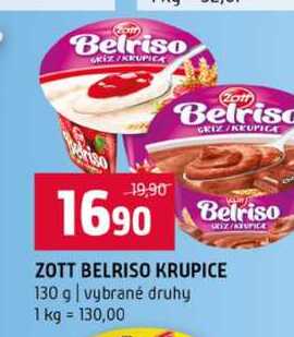 ZOTT BELRISO KRUPICE 130 g vybrané druhy