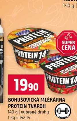 BOHUŠOVICKÁ MLÉKÁRNA PROTEIN TVAROH 140 g vybrané druhy 