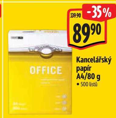 Kancelářský papír A4/80 g, 500 listů