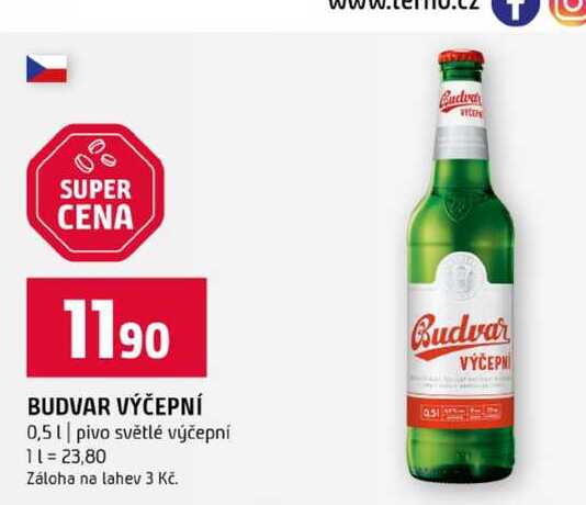 BUDVAR VÝČEPNÍ 0,5l pivo světlé výčepní
