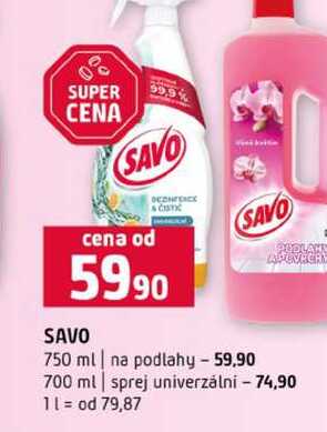 SAVO 750 ml na podlahy 700 ml sprej univerzálni