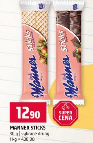 MANNER STICKS 30 g vybrané druhy