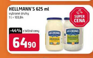 HELLMANN'S 625 ml vybrané druhy