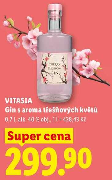 VITASIA Gin s aroma třešňových květů, 0,71