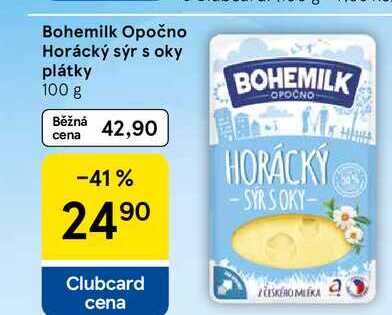 Bohemilk Opočno Horácký sýr s oky plátky, 100 g