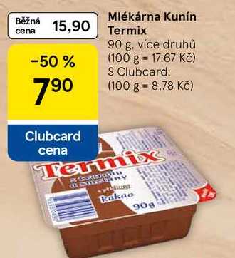 Mlékárna Kunín Termix, 90 g, více druhů
