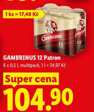 GAMBRINUS 12 Patron, 6 x 0,5 l