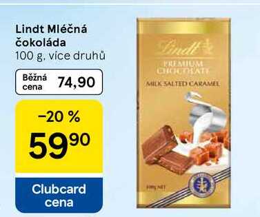 Lindt Mléčná čokoláda, 100 g, více druhů