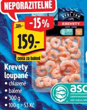 Krevety loupané, 300 g