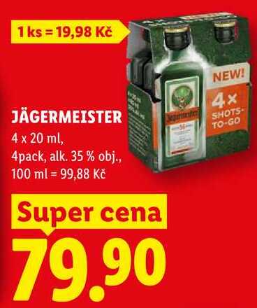 JÄGERMEISTER, 4 x 20 ml