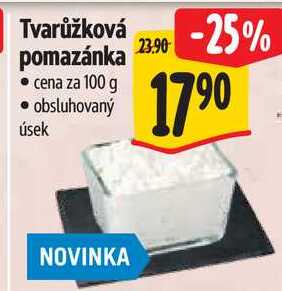 Tvarůžková pomazánka, cena za 100 g 