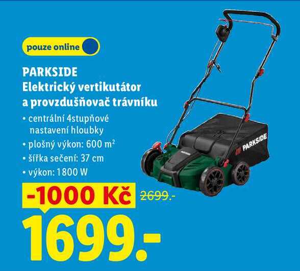 PARKSIDE Elektrický vertikutátor a provzdušňovač trávníku