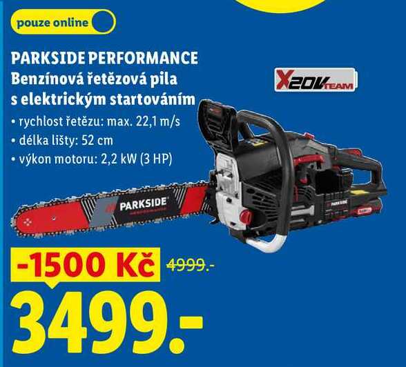 PARKSIDE PERFORMANCE Benzínová řetězová pila s elektrickým startováním